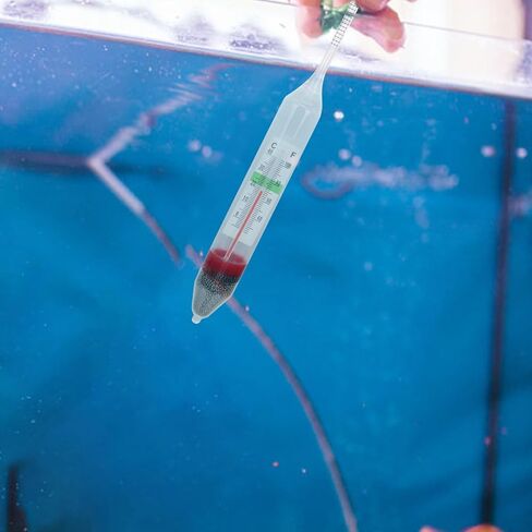 High Precision Aquarium Salinity Hydrometer and Temperature Meter Set, Glass Densitometer for Saltwater Fish Tank, Large and Small Size for Aquaculture Water Testing in Saudi Arabia