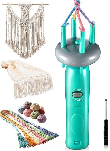 Gulfmew Portable Cord Maker & Fringe Twister, Handheld Yarn Crafting Tool for DIY Macrame & Knotting, Lightweight & Beginner-Friendly, Twisting Tassels in Seconds for Scarves(Green) in Saudi Arabia