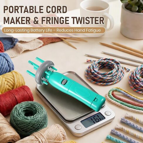 Gulfmew Portable Cord Maker & Fringe Twister, Handheld Yarn Crafting Tool for DIY Macrame & Knotting, Lightweight & Beginner-Friendly, Twisting Tassels in Seconds for Scarves(Green) in Saudi Arabia