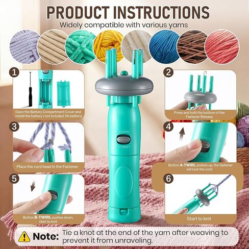 Gulfmew Portable Cord Maker & Fringe Twister, Handheld Yarn Crafting Tool for DIY Macrame & Knotting, Lightweight & Beginner-Friendly, Twisting Tassels in Seconds for Scarves(Green) in Saudi Arabia