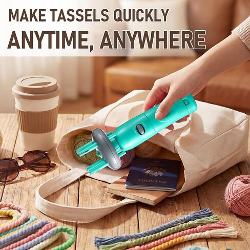 Gulfmew Portable Cord Maker & Fringe Twister, Handheld Yarn Crafting Tool for DIY Macrame & Knotting, Lightweight & Beginner-Friendly, Twisting Tassels in Seconds for Scarves(Green) in Saudi Arabia