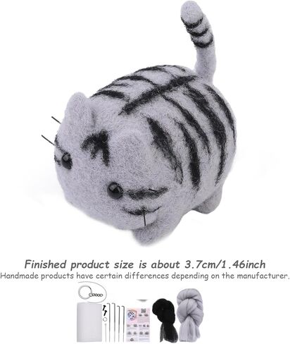 Needle Felting Kit, Animals Needle Felting Kits for Beginners, Cute Cat DIY Felting Wool and Needles Set with Instruction for Needle Felting Craft Project Needle Felting Kits for Beginners Felting in Saudi Arabia