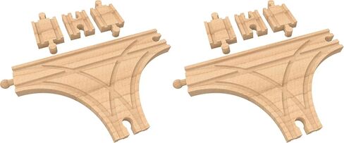 Orbrium® 4 PC Set Switch T Track with Male-Male & Female-Female Track Adapters Compatible with Thomas Chuggington Brio in Kuwait