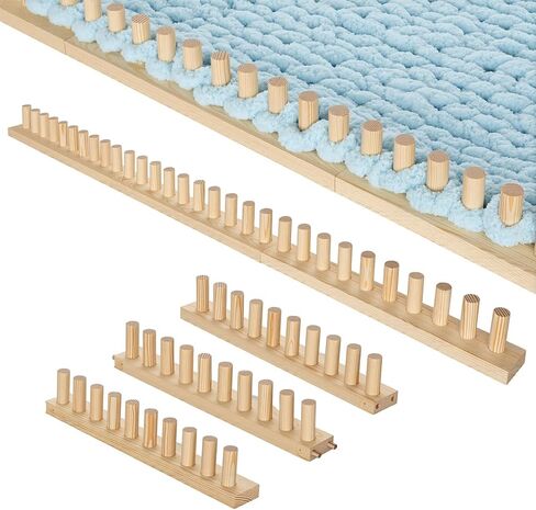 TISOFU 46 "نول بطانية مكتنزة، إطار خشبي تلوح في الأفق للبطانيات DIY، طقم حياكة يدوية بحجم قابل للتعديل، لا يتطلب إبر، حرفة غزل صديقة للمبتدئين in Kuwait