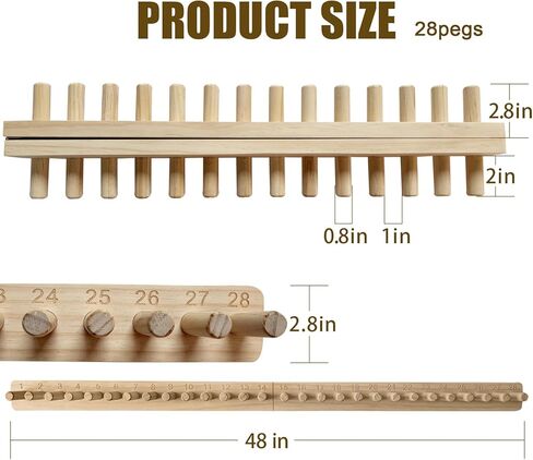 whewinhie Chunky Blanket Loom Wooden Knitting Looms, Extra Large Adjustable Foldable Design, Installation Free Chunky Blanket Making Tool 48 Inch in Kuwait