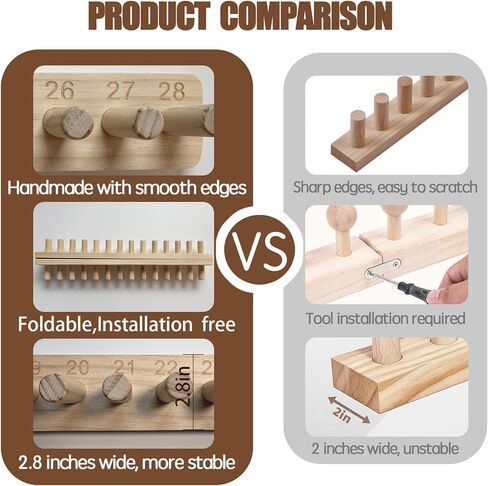 whewinhie Chunky Blanket Loom Wooden Knitting Looms, Extra Large Adjustable Foldable Design, Installation Free Chunky Blanket Making Tool 48 Inch in Kuwait
