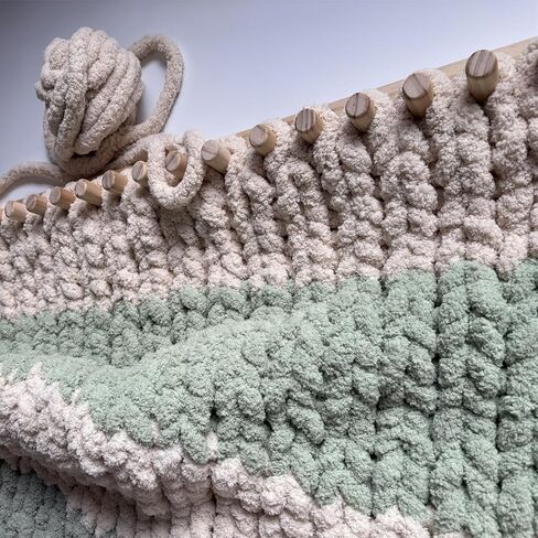 whewinhie Chunky Blanket Loom Wooden Knitting Looms, Extra Large Adjustable Foldable Design, Installation Free Chunky Blanket Making Tool 48 Inch in Kuwait