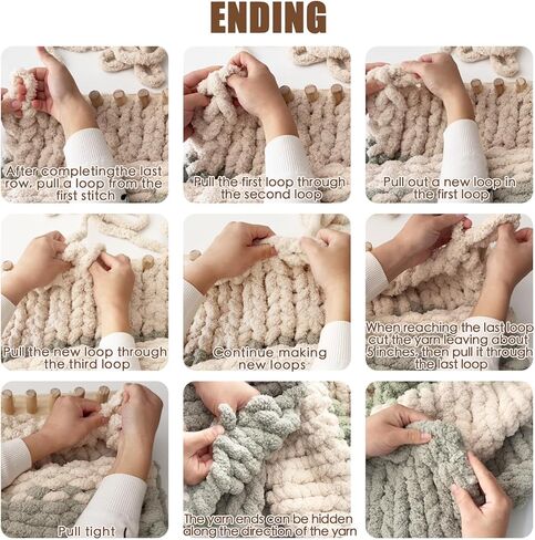 whewinhie Chunky Blanket Loom Wooden Knitting Looms, Extra Large Adjustable Foldable Design, Installation Free Chunky Blanket Making Tool 48 Inch in Kuwait