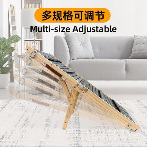 Dog Ramp for Couch, Foldable Small Dog Ramp for Low Bed, 4 Adjustable Height from 13‘‘ to 21“, Portable Stable Pet Steps with Non-Slip Pad, Pet Ramps Use for Sofa Couch Stairs in Saudi Arabia