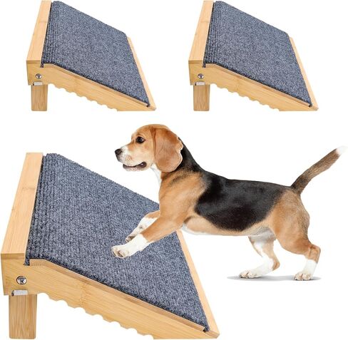 2-Pack Foldable Dog Ramp, Non-Slip Pet Ramp for Stairs, Porch Steps & Indoor Use, Easy Climbing for Small Medium Dogs & Cats, Easy Storage in Saudi Arabia