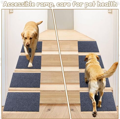 2-Pack Foldable Dog Ramp, Non-Slip Pet Ramp for Stairs, Porch Steps & Indoor Use, Easy Climbing for Small Medium Dogs & Cats, Easy Storage in Saudi Arabia