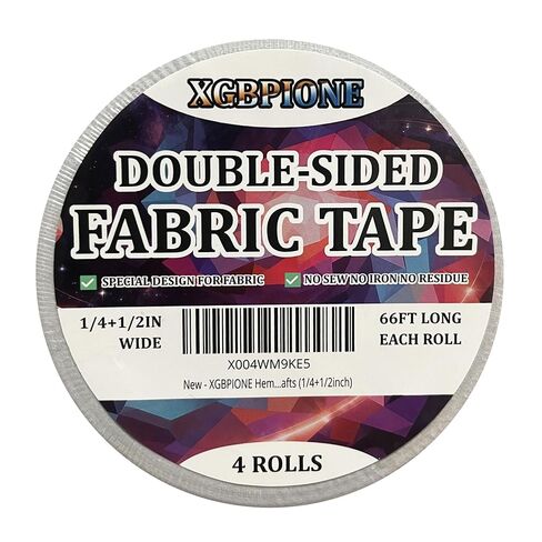 Hemming Tape - No Sewing or Ironing Required - Extra Strong - Double-Sided Fabric Tape Perfect for Hemming and DIY Crafts - 3/4in x 66ft in Saudi Arabia
