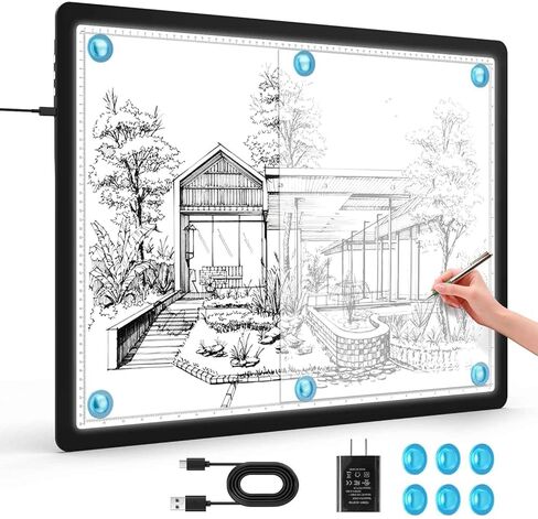 Heanolier A4 LED Copy Board Light Tracing Box,Super Bright Magnetic Light pad with Side physical Buttons,Adjustable Corded Light Table for Tattoo Transferring,Drawing, Light Board for Diamond Painting in Saudi Arabia