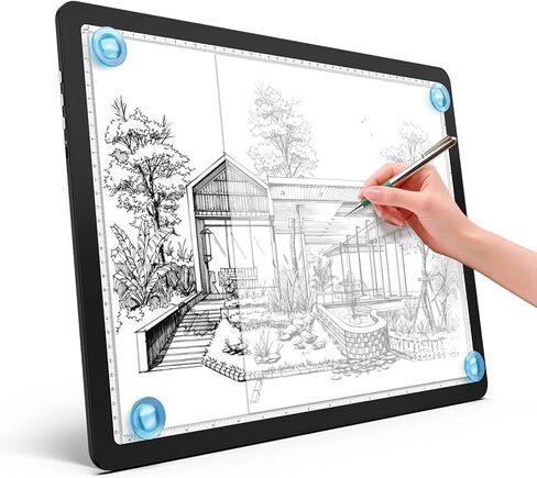 Heanolier A4 LED Copy Board Light Tracing Box,Super Bright Magnetic Light pad with Side physical Buttons,Adjustable Corded Light Table for Tattoo Transferring,Drawing, Light Board for Diamond Painting in Saudi Arabia