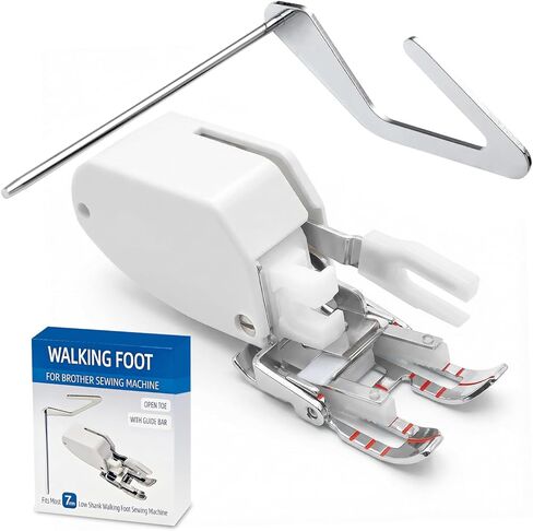 Open Toe Walking Foot with Guide, Compatible with Brother Sewing Machine, Fist Most 7mm Household Low Shank Sewing Machines, Suitable for Quilting and Sewing Multiple Layers in Saudi Arabia