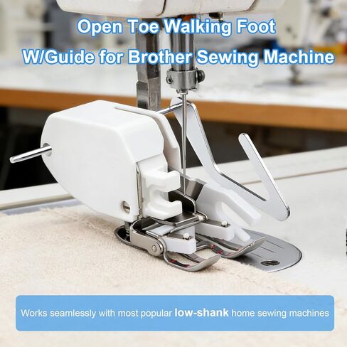 Open Toe Walking Foot with Guide, Compatible with Brother Sewing Machine, Fist Most 7mm Household Low Shank Sewing Machines, Suitable for Quilting and Sewing Multiple Layers in Saudi Arabia