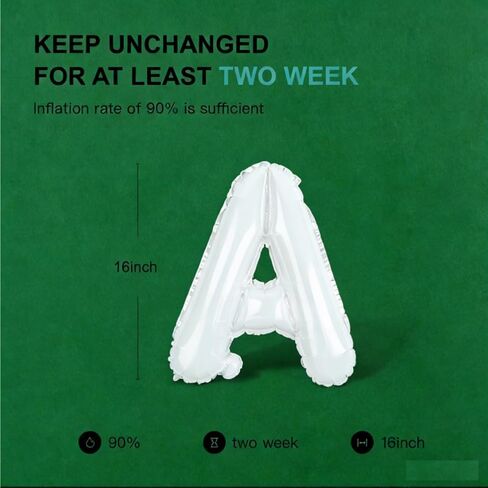 58 PCS Letter Balloons Alphabet Letters 2 Sets A- Z & 1 Sets AEIOU 16 - Inch Mylar Foil Balloons Set for Wedding/Birthdays/Annivs/Grads party Decoration Banner Custom Phrase(White) in Saudi Arabia