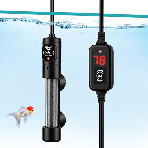 hygger 150W Submersible Aquarium Heater with Digital Temperature Controller, Mini Fish Tank Heater for 20–30 Gallon Tanks, Overheat & Out-of-Water Protection, Freshwater & Saltwater in Kuwait