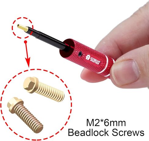 75 قطعة من مسامير الخرز M2x6mm المصنوعة من الفولاذ الكربوني مع أداة تركيب سهلة الاستخدام من الألومنيوم لمراكز العجلات مقاس 1.9 بوصة و2.2 بوصة، ذهبي in Saudi Arabia
