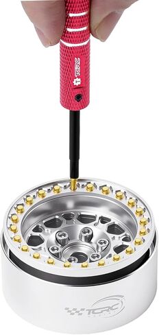 75 قطعة من مسامير الخرز M2x6mm المصنوعة من الفولاذ الكربوني مع أداة تركيب سهلة الاستخدام من الألومنيوم لمراكز العجلات مقاس 1.9 بوصة و2.2 بوصة، ذهبي in Saudi Arabia