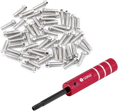 75 قطعة من مسامير الخرز M2x6mm المصنوعة من الفولاذ الكربوني مع أداة تركيب سهلة الاستخدام من الألومنيوم لمراكز العجلات مقاس 1.9 بوصة و2.2 بوصة، ذهبي in Saudi Arabia