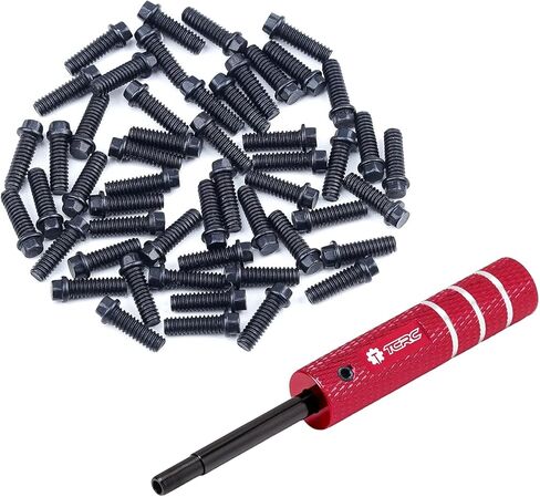 75 قطعة من مسامير الخرز M2x6mm المصنوعة من الفولاذ الكربوني مع أداة تركيب سهلة الاستخدام من الألومنيوم لمراكز العجلات مقاس 1.9 بوصة و2.2 بوصة، ذهبي in Saudi Arabia