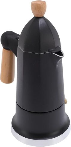 Asixxsix Stovetop Maker, 3 Cup Aluminum Alloy Coffee Percolator with Enhanced Pressure System Safety Release Valve for Home and Camping (Black) in Saudi Arabia