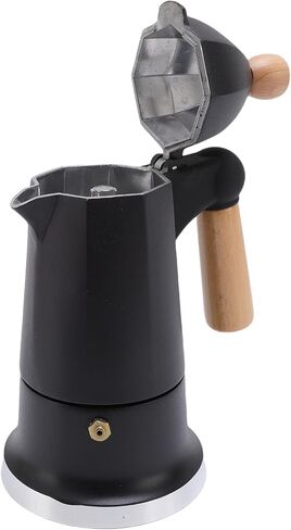 Asixxsix Stovetop Maker, 3 Cup Aluminum Alloy Coffee Percolator with Enhanced Pressure System Safety Release Valve for Home and Camping (Black) in Saudi Arabia