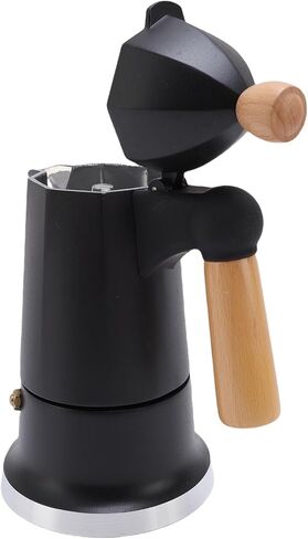 Asixxsix Stovetop Maker, 3 Cup Aluminum Alloy Coffee Percolator with Enhanced Pressure System Safety Release Valve for Home and Camping (Black) in Saudi Arabia