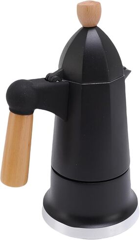 Asixxsix Stovetop Maker, 3 Cup Aluminum Alloy Coffee Percolator with Enhanced Pressure System Safety Release Valve for Home and Camping (Black) in Saudi Arabia