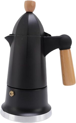 Asixxsix Stovetop Maker, 3 Cup Aluminum Alloy Coffee Percolator with Enhanced Pressure System Safety Release Valve for Home and Camping (Black) in Saudi Arabia