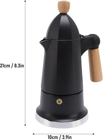 Asixxsix Stovetop Maker, 3 Cup Aluminum Alloy Coffee Percolator with Enhanced Pressure System Safety Release Valve for Home and Camping (Black) in Saudi Arabia
