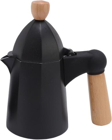 Asixxsix Stovetop Maker, 3 Cup Aluminum Alloy Coffee Percolator with Enhanced Pressure System Safety Release Valve for Home and Camping (Black) in Saudi Arabia