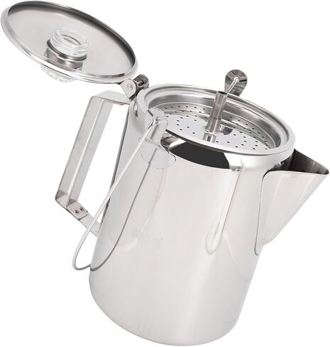 Stainless Steel Coffee Percolator, Camping Stovetop Coffee Maker, Dedicated Filter Percolator with Scale Markings, Ideal for Home, Outdoor, RV Camping & Grill Use (Silver) in Saudi Arabia