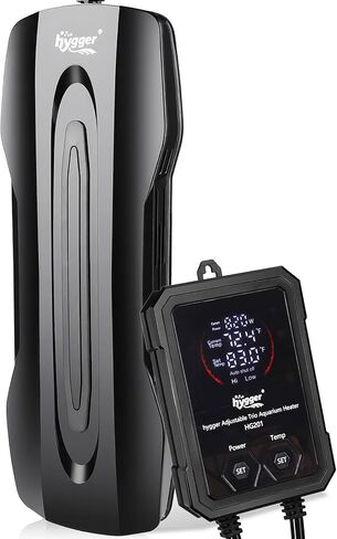 سخان حوض السمك hygger قابل للتعديل ثلاثي الطاقة، سخان خزان الأسماك الغاطس لتغيير الطاقة في أربعة فصول، مع وحدة تحكم رقمية غير طبيعية للحماية من الأخطاء في المياه العذبة المالحة (400W-800W-1200W) in Kuwait