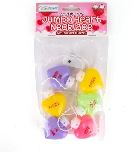 قلادة مضيئة لعيد الحب من ArtCreativity - قلادة قلب ضخمة مع أقوال لطيفة - تضيء بألوان متعددة - قلادة LED على شكل قلب للفتيات والفتيان - هدايا عيد الحب للأطفال in Kuwait