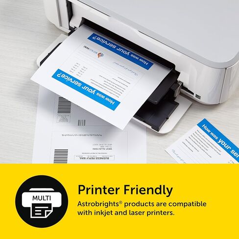 بطاقات بيضاء فاخرة من Astrobrights، مقاس 8.5 بوصة × 11 بوصة، مؤشر 110 رطل، 94 درجة سطوع، 235 ورقة - مخزون بطاقات بيضاء ثقيلة الوزن من Astrobrights للدعوات وبطاقات العمل والحرف اليدوية والطباعة in Kuwait