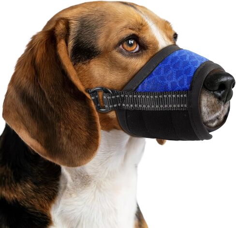Dog Muzzle,Soft Breathable Mesh, Adjustable Loop Pets Drinkable Anti-Biting Muzzle for Small, Medium, Large Dogs | Lightweight, Comfortable, Easy to Wear-Blue M in Saudi Arabia