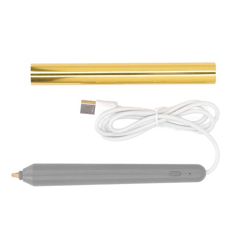 قلم فويل ساخن، قلم نقش برقائق حرارية USB مع 4 قطع نصائح لرسم الكتابة على الورق والصور والخشب والبلاستيك (ذهبي) in Saudi Arabia