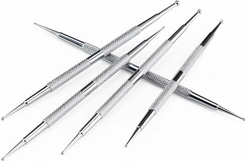 Stainless Steel Clay Indentation Pen Set for Polymer Clay Sculpting and Pottery Crimping – 5-Piece Kit with 1mm to 3mm Tip Diameters, 125mm Length, Precision Marking Tools in Saudi Arabia