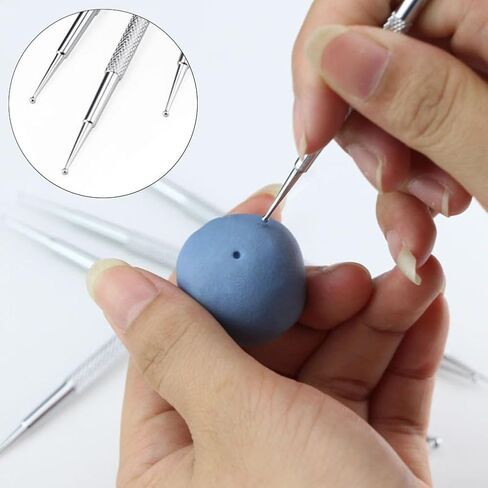 Stainless Steel Clay Indentation Pen Set for Polymer Clay Sculpting and Pottery Crimping – 5-Piece Kit with 1mm to 3mm Tip Diameters, 125mm Length, Precision Marking Tools in Saudi Arabia