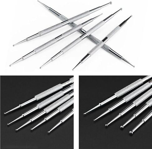 Stainless Steel Clay Indentation Pen Set for Polymer Clay Sculpting and Pottery Crimping – 5-Piece Kit with 1mm to 3mm Tip Diameters, 125mm Length, Precision Marking Tools in Saudi Arabia