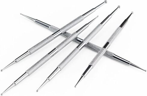 Stainless Steel Clay Indentation Pen Set for Polymer Clay Sculpting and Pottery Crimping – 5-Piece Kit with 1mm to 3mm Tip Diameters, 125mm Length, Precision Marking Tools in Saudi Arabia
