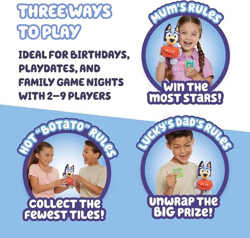 لعبة Bluey Pass The Parcel الموسيقية، لعبة قطيفة ناعمة قابلة للاحتضان مقاس 8 بوصات (20 سم). ثلاث ألعاب تفاعلية للعب، بما في ذلك البطاطس الساخنة. لعبة عائلية ممتعة، ولعبة للحفلات، ولعبة ما قبل المدرسة in Kuwait