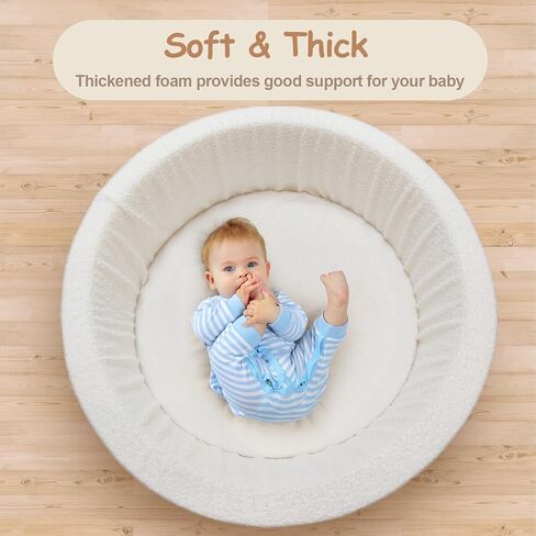 حفرة كرات الأطفال مع 5 ألعاب معلقة وقوس لعب قابل للإزالة للأطفال الصغار، مركز أنشطة إسفنجي ناعم للبنات والأولاد، هدية رائعة، سهلة التجميع والتنظيف، تيدي وايت in Kuwait