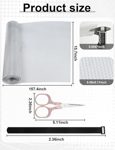 شبكة سلكية من الألومنيوم للفنون والحرف - 5.7 بوصة × 13.1 قدم - شبكة نحت مرنة للفنون والحرف اليدوية، شبكة معدنية رفيعة سهلة القطع مع مقص إضافي وأشرطة تخزين، منحوتات يدوية وحرف إبداعية in Kuwait