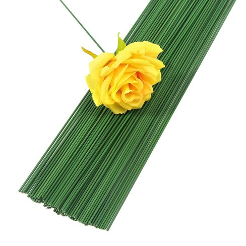 100 Pcs Floral Stem Wire - 16 Inch 2 Gauge Dark Green Floral Wire for DIY Paper Flowers, Bouquet Arrangements, Wreath Making, Crafts and Florist Supplies in Saudi Arabia