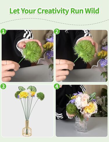 100 Pcs Floral Stem Wire - 16 Inch 2 Gauge Dark Green Floral Wire for DIY Paper Flowers, Bouquet Arrangements, Wreath Making, Crafts and Florist Supplies in Saudi Arabia