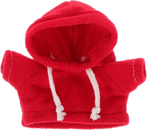 Interchangeable Plush Bear Hoodie for Dolls Red Solid Color Sweatshirt Clothes for Stuffed Animal Collectors Versatile Doll Clothing Accessory to Boost Imagination and Enhance in Saudi Arabia