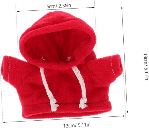 Interchangeable Plush Bear Hoodie for Dolls Red Solid Color Sweatshirt Clothes for Stuffed Animal Collectors Versatile Doll Clothing Accessory to Boost Imagination and Enhance in Saudi Arabia